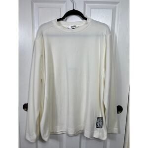Rains Men's Fleece Sweatshirt Pullover Off White Size Large New With Tag